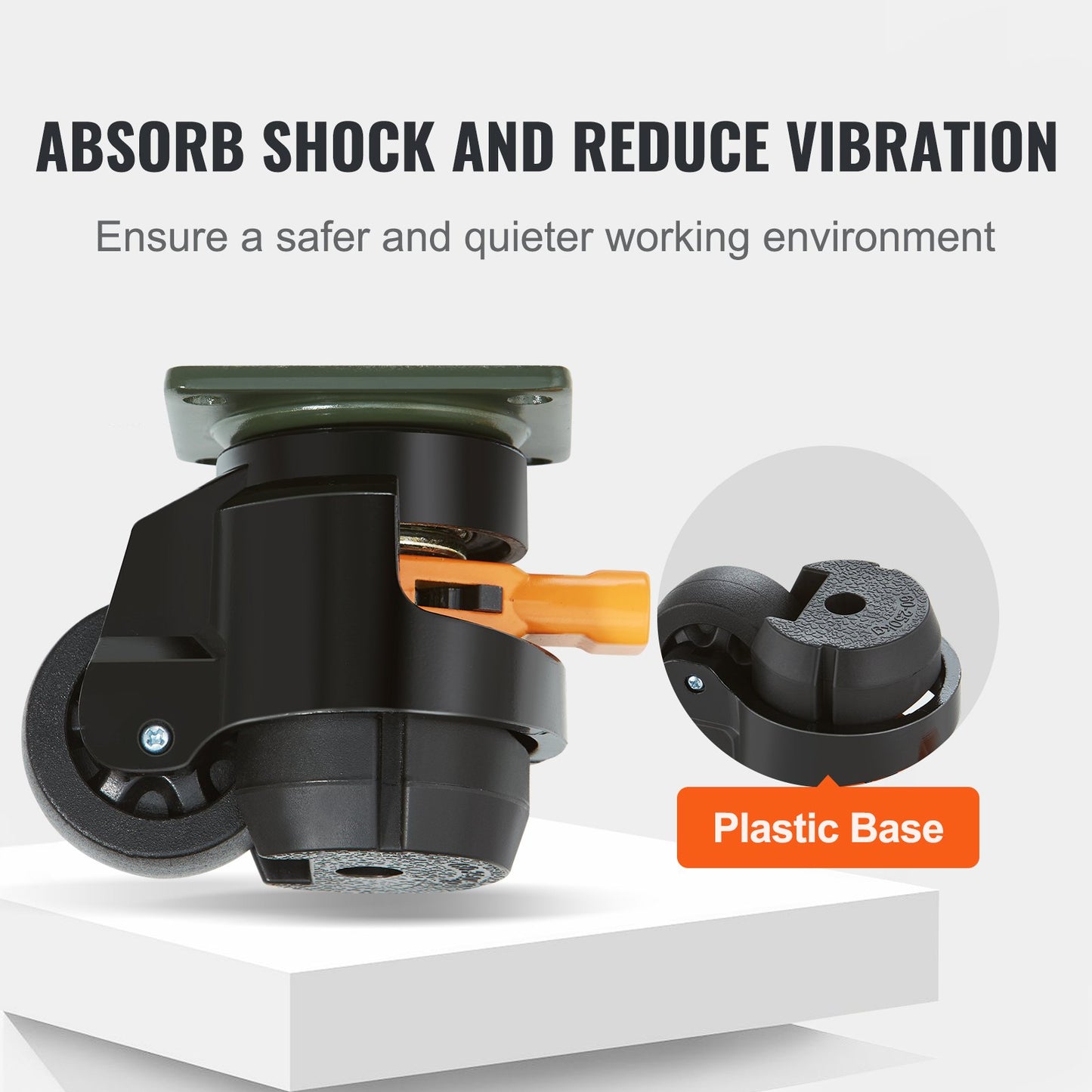 VEVOR Leveling Casters, Set of 4, 500 kg Total Load Capacity, 50.8 mm, Heavy Duty with Upgraded Handle Design, 360 Degree Swivel Caster Wheels, Adjustable Casters with Feet for Workbench, Machine