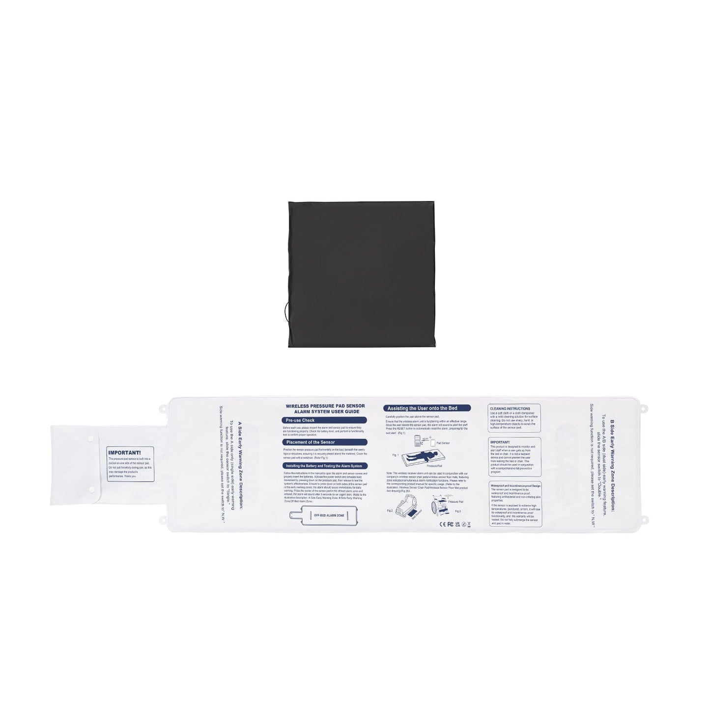 VEVOR Early Alert Bed Alarm System Wireless Bed and Chair Sensor Pad with Pager