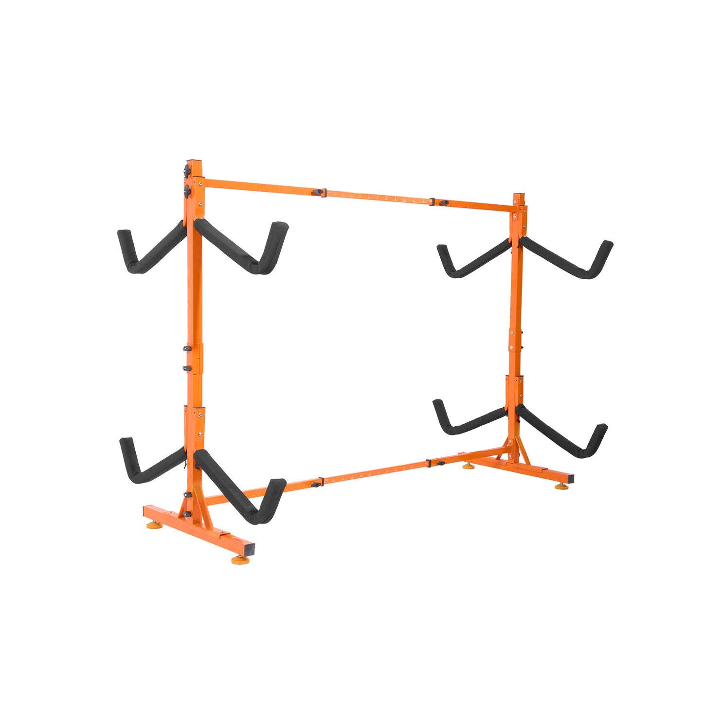 VEVOR Freestanding Kayak Storage Rack, Kayak Stand for 4 Kayak Canoe Paddleboard, Heavy-duty Steel Kayak Hanger Holder with Padded Arms and Adjustable Width, 100 kg Max Load, for Indoor Outdoor Garage