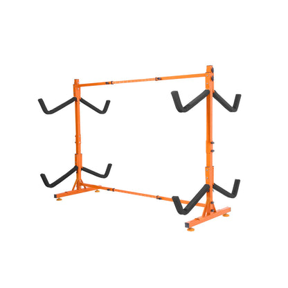 VEVOR Freestanding Kayak Storage Rack, Kayak Stand for 4 Kayak Canoe Paddleboard, Heavy-duty Steel Kayak Hanger Holder with Padded Arms and Adjustable Width, 100 kg Max Load, for Indoor Outdoor Garage