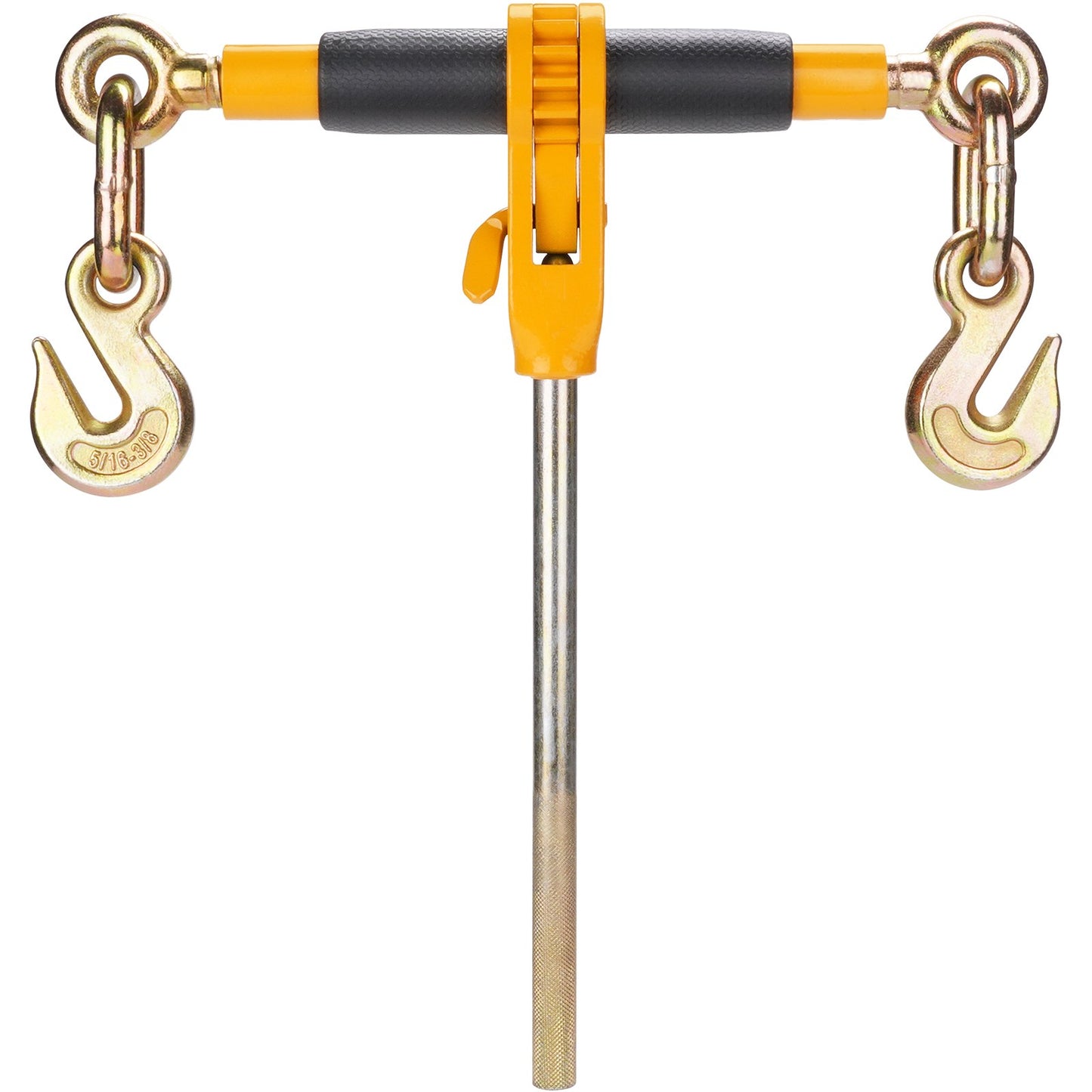 VEVOR Ratchet Chain Binder 2PCS, 0.9-1.2 cm Heavy Duty Load Binders, with G80 Chains 5443 kg Secure Load Limit, Labor-saving Anti-skid Handle, Tie Down Hauling Chain Binders for Flatbed Truck Trailer