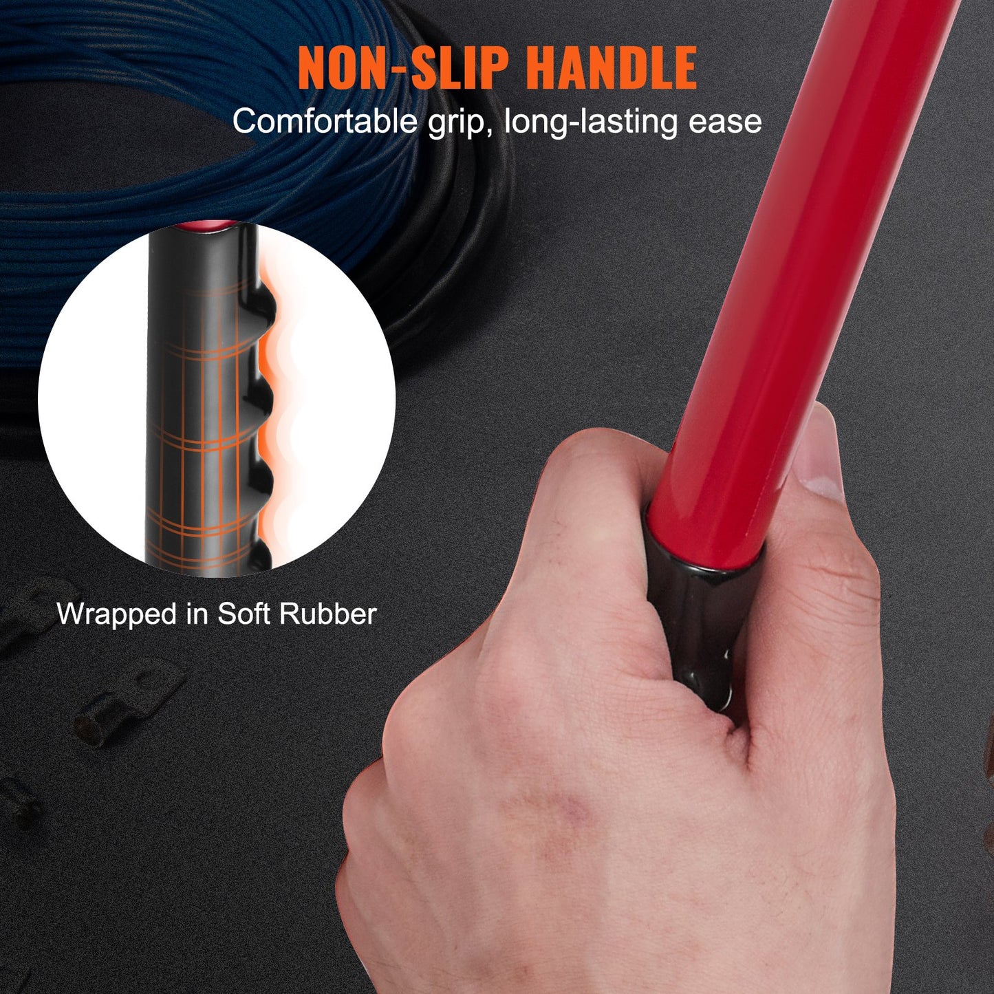 VEVOR Battery Cable Lug Crimping Tool, 10-1/0AWG Aluminum Terminal Battery Lug Crimper, with 60PCS Aluminum Ring Connectors Terminals 6 Wire Sizes Crimping Die, for Heavy Duty Wire Lugs