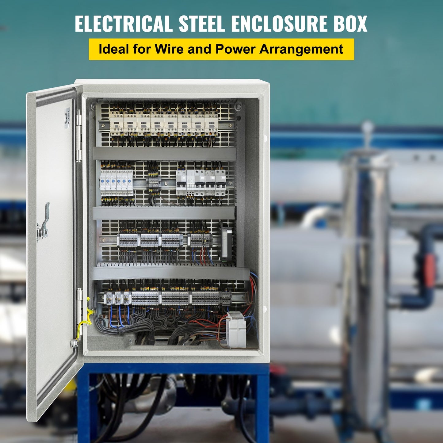 VEVOR NEMA Steel Enclosure ,12 x 8 x 6\'\' NEMA 4X Steel Electrical Box, IP66 Waterproof & Dustproof, Outdoor/Indoor Electrical Junction Box, with Mounting Plate