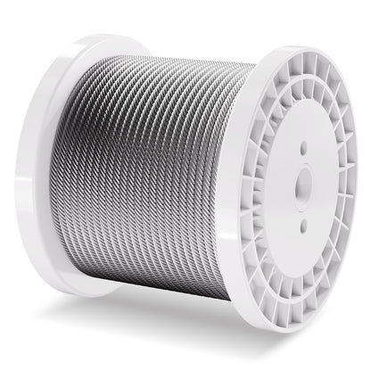 VEVOR Carbon Steel Cable 6.35 mm 7 x 19 Steel Wire Rope 76.2 m Cable Railing