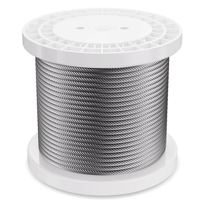 VEVOR Carbon Steel Cable 6.35 mm 7 x 19 Steel Wire Rope 76.2 m Cable Railing