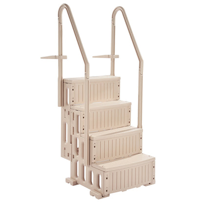 VEVOR 4-Step Taupe Robust Pool Ladder of 2 Handrails for 1219.2-1371.6 mm Pools