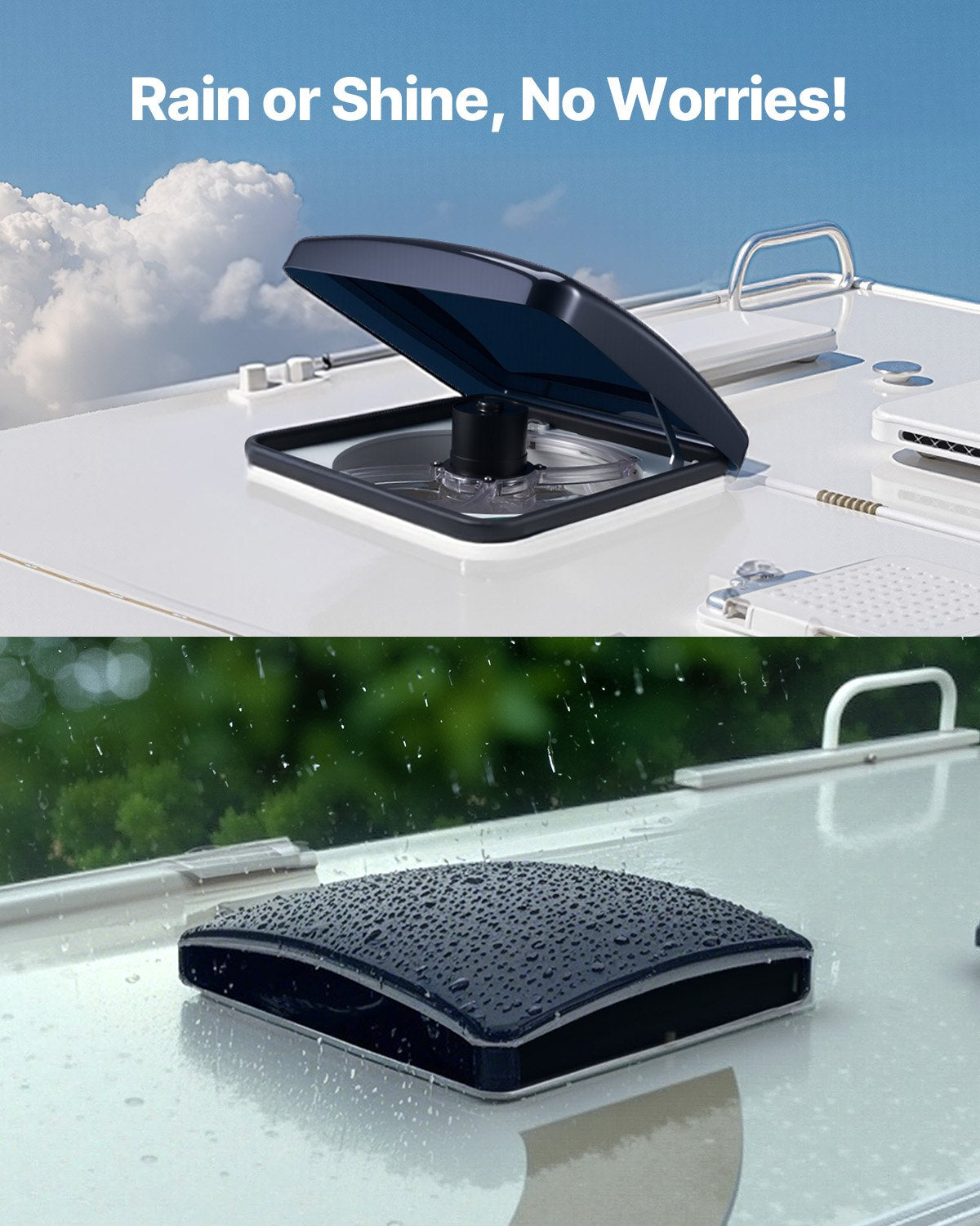 VEVOR RV Vent Roof Fan 355.6 mm 10-Speed Reversible with Remote Control