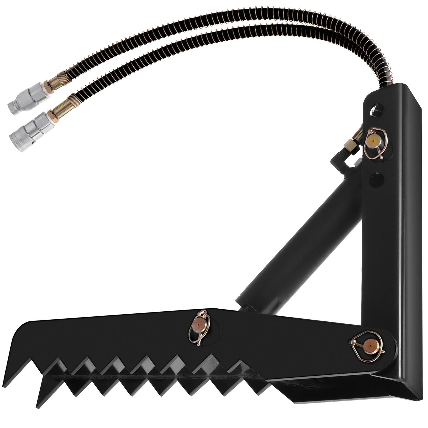 VEVOR 61cm Hydraulic Backhoe Excavator Thumb Attachments Weld On 1.27cm Teeth Thick Steel Plate Assembly 12MM Bolt-On Design with Hydraulic Cylinder
