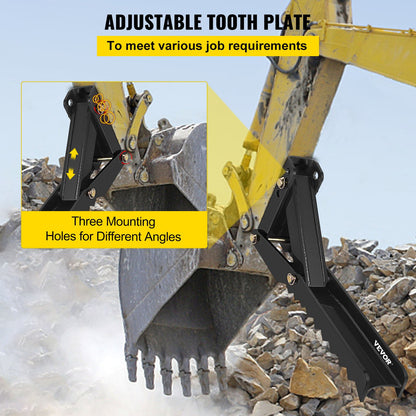 VEVOR Backhoe Excavator Thumb Attachments, 91.44 cm  Adjustable Extreme Weld On Backhoe Thumb Hoe Clamp 1.27 cm Inch Teeth Thick Steel Plate 16MM Assembly Bolt-On Design