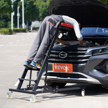 VEVOR Automotive Topside Creeper, with Adjustable Height 48" to 76", 181.44KGS Capacity High Creeper, 4 Swivel Caster Wheels, Heavy Duty Foldable Creeper for Auto Repair and Maintenance