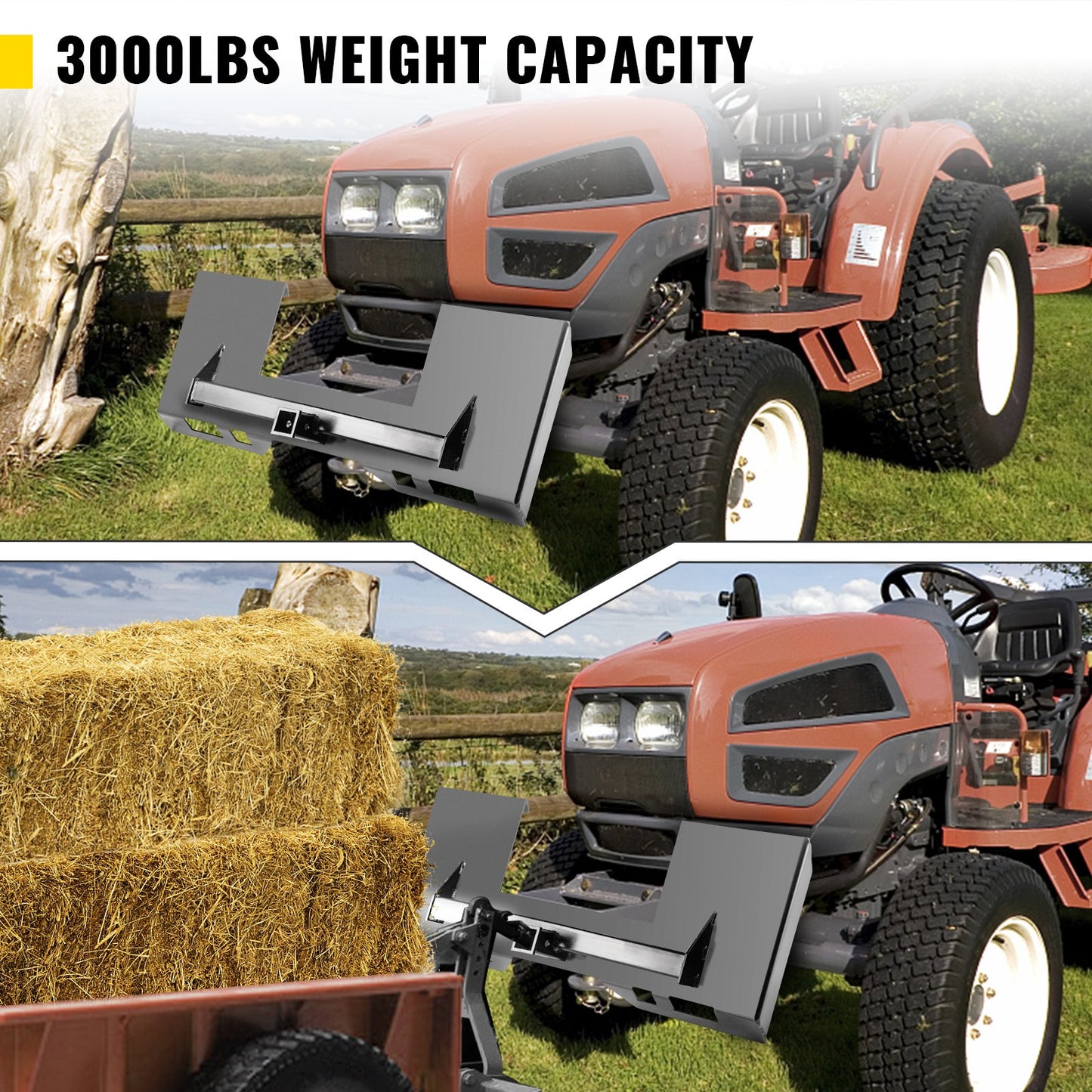 VEVOR Universal Skid Steer Mount Plate 6.35mm Thick Skid Steer Plate Attachment1360.78kgWeight Capacity Quick Attach Mount Plate Steel Adapter Loader Easy to Weld or Bolt to Different Accessories Gray