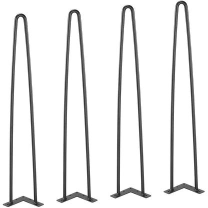 VEVOR 711.2MM Hairpin Furniture Legs, Metal Home DIY Projects for Nightstand, Coffee Table, Desk, 226.8KG Load Capacity with Rubber Floor Protectors, Metal Heavy Duty Sturdy Modern Table Legs, 4PCS