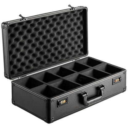 VEVOR Graded Card Storage Box, 5 Slots, Graded Sports Cards Holder Carrying Case with Coded Lock Foam Dividers, for 162 PSA Graded Cards 115 BGS Cards 130 SGC Cards 585 Top Loaders or 999+ Loose Cards