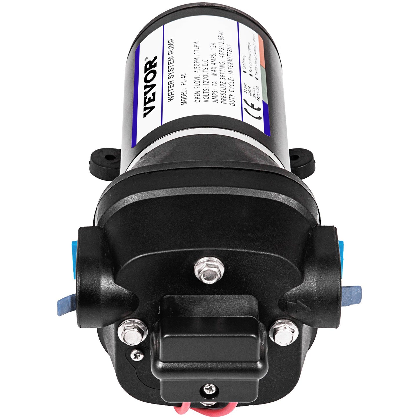VEVOR Water Pressure Diaphragm Pump, 12V FL-40 High Pressure Diaphragm Water Pump, 40PSI Automatic Self Priming Water Pump, 17L/MIN Misting Booster Sprayer Diaphragm Pump for Caravan Boat RV Garden