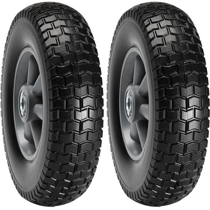 VEVOR Solid PU Run-Flat Tire Wheel, 254 mm, 2-Pack, 81.6 kg Dynamic Load, 99.8 kg Static Load, Flat Free Tubeless Tires and Wheels for Hand Truck, Utility Cart, Dollies, Garden Trailers, Various Carts