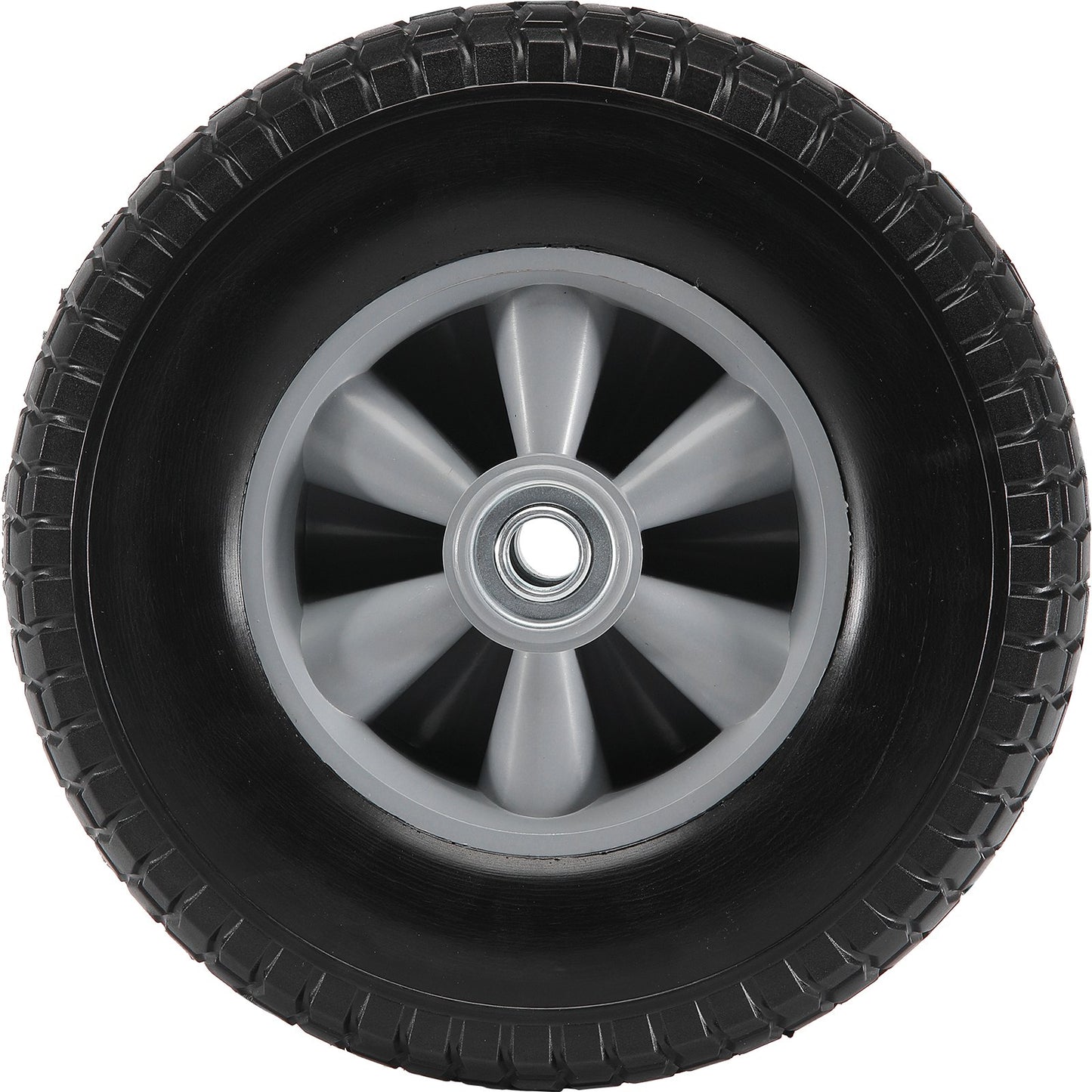 VEVOR Solid PU Run-Flat Tire Wheel, 254 mm, 2-Pack, 81.6 kg Dynamic Load, 99.8 kg Static Load, Flat Free Tubeless Tires and Wheels for Hand Truck, Utility Cart, Dollies, Garden Trailers, Various Carts
