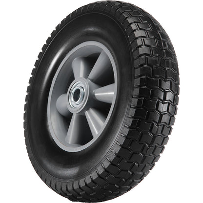 VEVOR Solid PU Run-Flat Tire Wheel, 254 mm, 2-Pack, 81.6 kg Dynamic Load, 99.8 kg Static Load, Flat Free Tubeless Tires and Wheels for Hand Truck, Utility Cart, Dollies, Garden Trailers, Various Carts