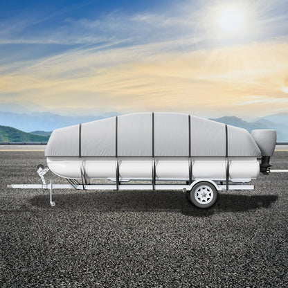 VEVOR Pontoon Boat Cover 800D Waterproof Trailerable 19-20 ft with Storage Bag