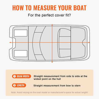 VEVOR Pontoon Boat Cover 800D Waterproof Trailerable 23-24 ft with Storage Bag