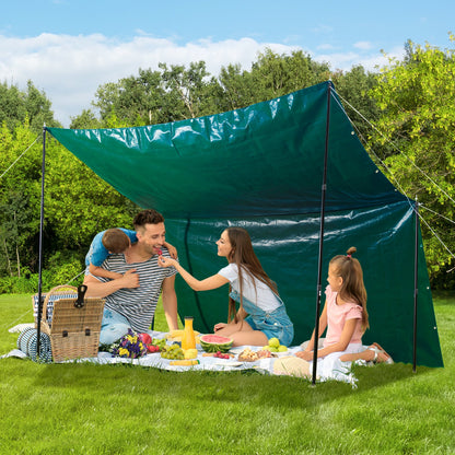 VEVOR PVC Waterproof Tarp, 16.5 x 29.5 ft Heavy Duty PVC Tarpaulin, Tear-Proof and Weather-Proof, with Grommets and Reinforced Edges for Canopy Boat RV Tent Shelter Trailer Truck Cover, Green