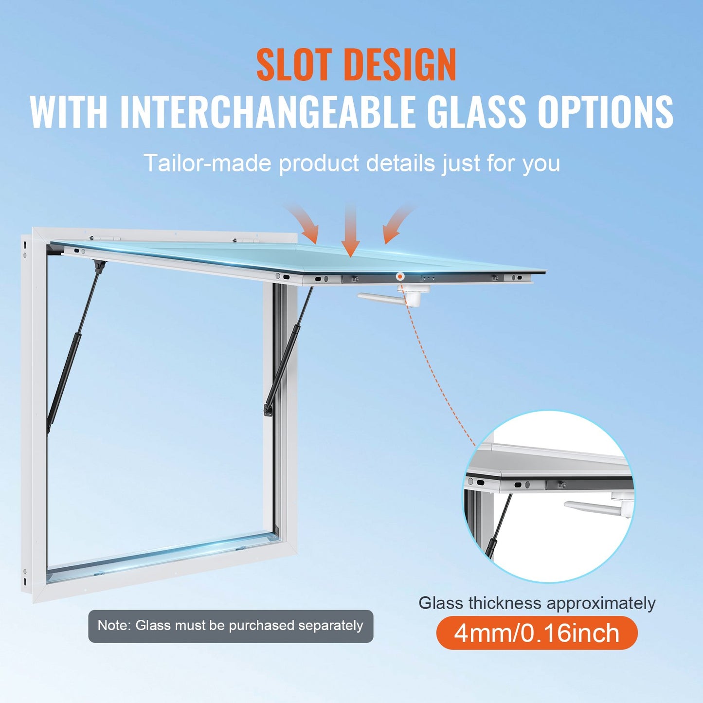 Concession Window 91x91cm, Aluminum Alloy Food Truck Service Window with Awning Door & Drag Hook, Up to 85 Degrees Stand Serving Window for Food Trucks Concession Trailers, Glass Not Included