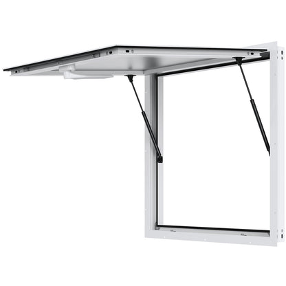 Concession Window 91x91cm, Aluminum Alloy Food Truck Service Window with Awning Door & Drag Hook, Up to 85 Degrees Stand Serving Window for Food Trucks Concession Trailers, Glass Not Included