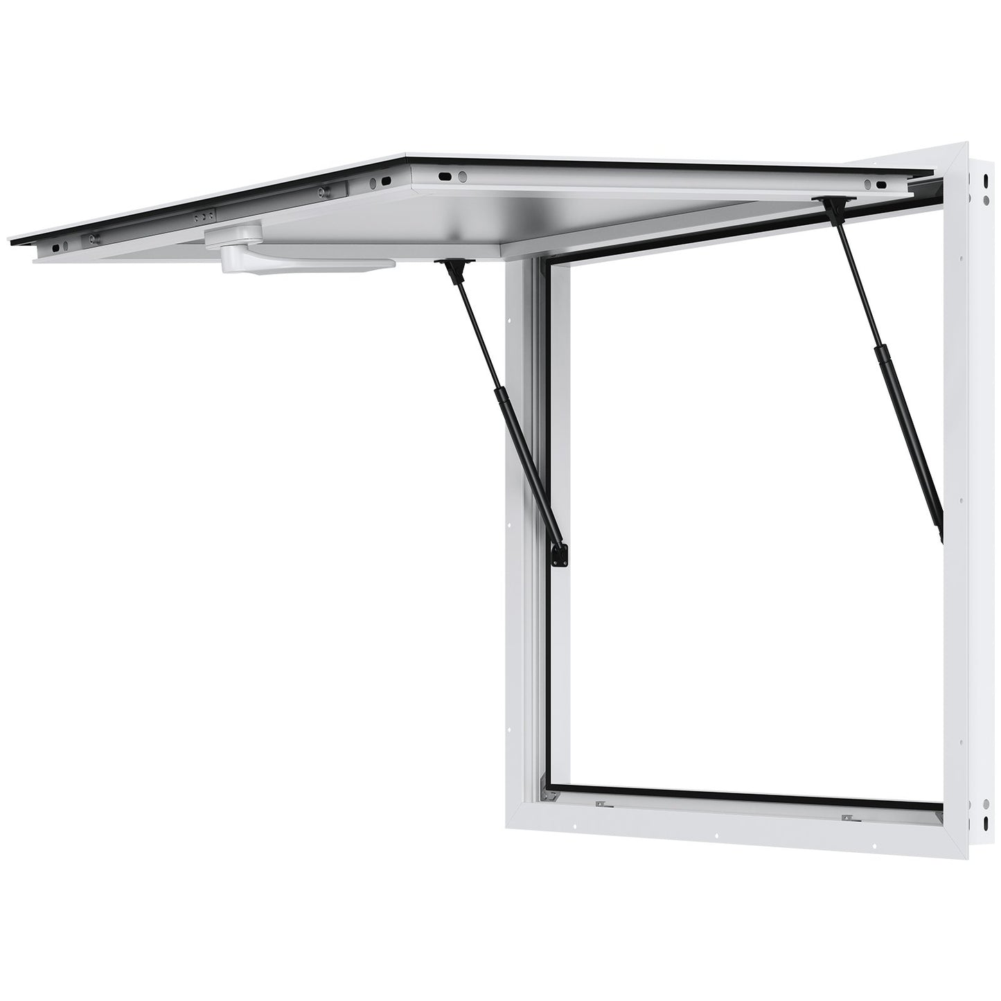 Concession Window 91x91cm, Aluminum Alloy Food Truck Service Window with Awning Door & Drag Hook, Up to 85 Degrees Stand Serving Window for Food Trucks Concession Trailers, Glass Not Included