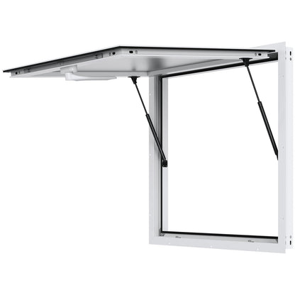 Concession Window 91x91cm, Aluminum Alloy Food Truck Service Window with Awning Door & Drag Hook, Up to 85 Degrees Stand Serving Window for Food Trucks Concession Trailers, Glass Not Included