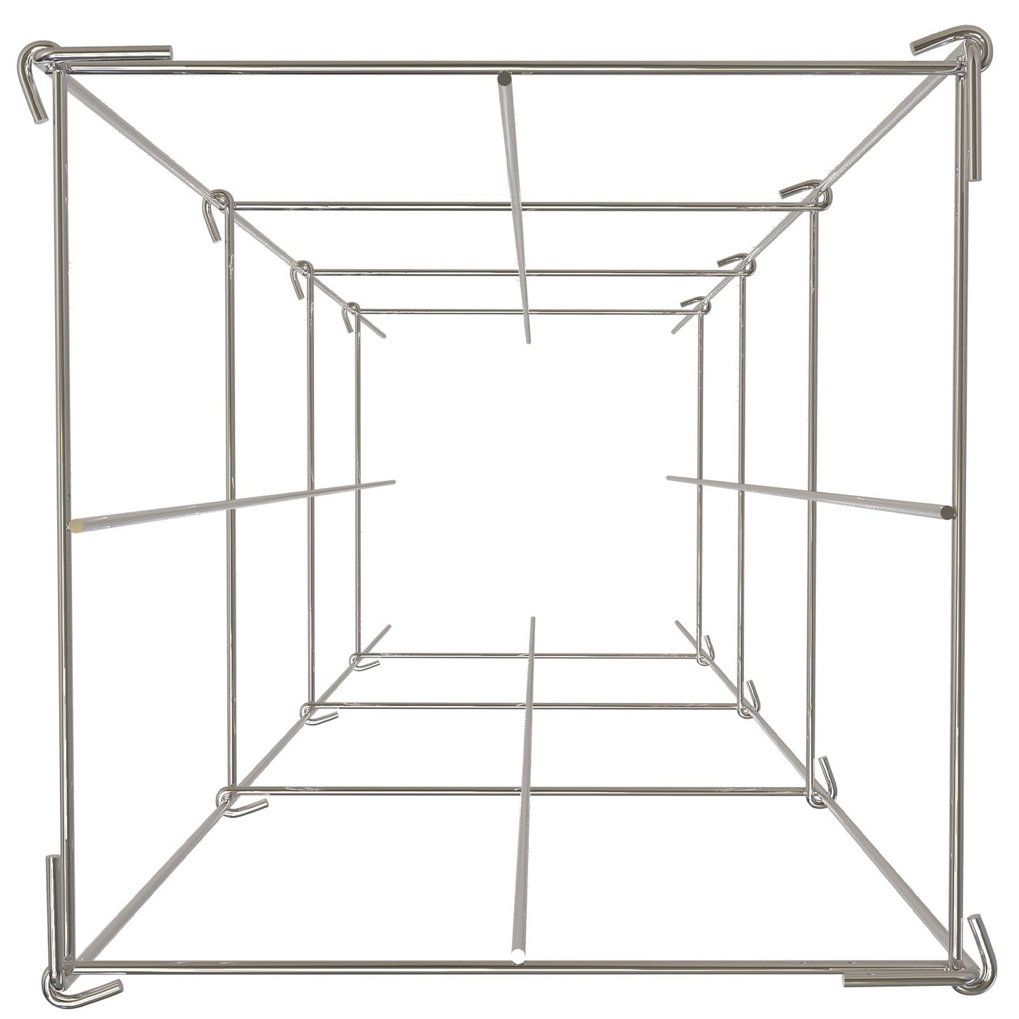 VEVOR Tomato Cages, 30 x 30 x 117 cm, 5 Packs Square Plant Support Cages, Silver PVC-Coated Steel Tomato Towers for Climbing Vegetables, Plants, Flowers, Fruits