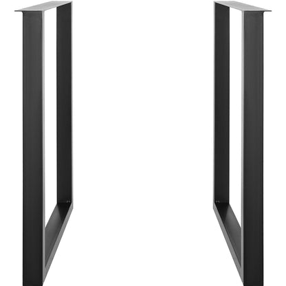 VEVOR 711.2MM Adjustable Furniture Legs, Square Reinforced Steel Office Table legs Set of 2 for DIY, Max Load 453.6KG Heavy Duty Desk Legs, Quick Instalation & Rich Accessories Legs Black