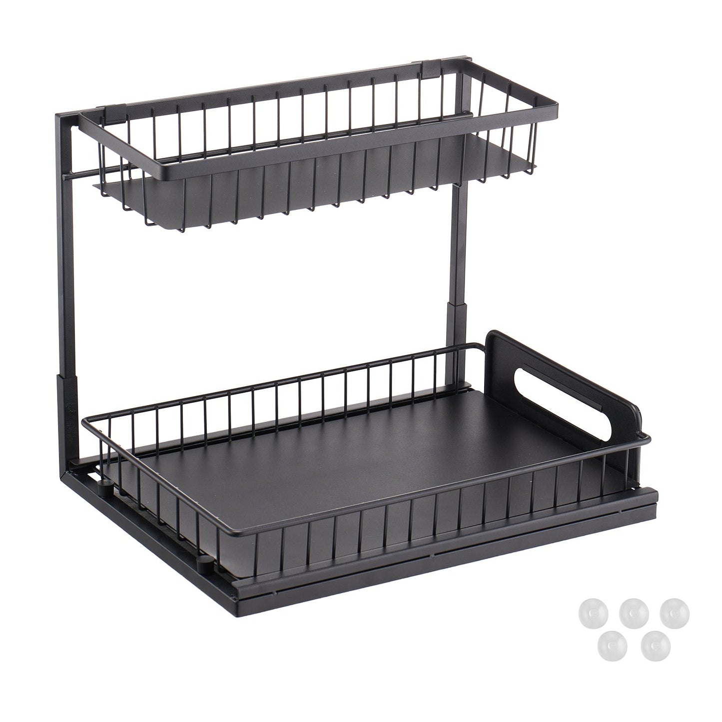 VEVOR 2-Tier Wire Pull Out Cabinet Under Sink Organizer 10.7"x14.2" Drawer Basket
