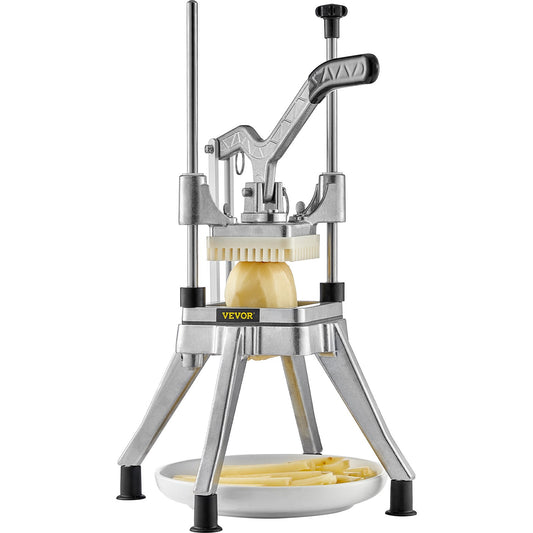 VEVOR Commercial Vegetable Fruit Chopper 1/4" Blade Heavy Duty Professional Food Dicer Kattex French Fry Cutter Onion Slicer Stainless Steel for Tomato Peppers Potato Mushroom