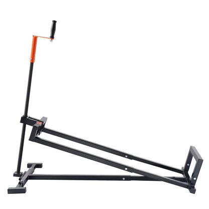 VEVOR Ride on Lawn Mower Lift Jack, 880 Lbs Weight Capacity, Telescopic Maintenance Jack with Crank Handle & Power Tool Handle, Foldable Lawn Tractor Lifter for Lawn Mowers and Garden Tractors, Black