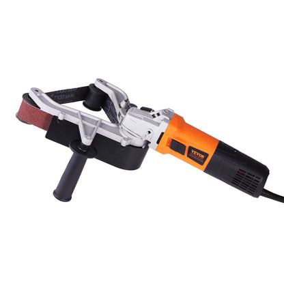 VEVOR Pipe Tube Polisher Sander, 1300W Pipe Belt Sander with 6 Variable Speeds 1100-3200rpm, Professional Belt Sander Grinding Machine with 3PCS Sanding Belts for Burnishing Finishing Rust Removal