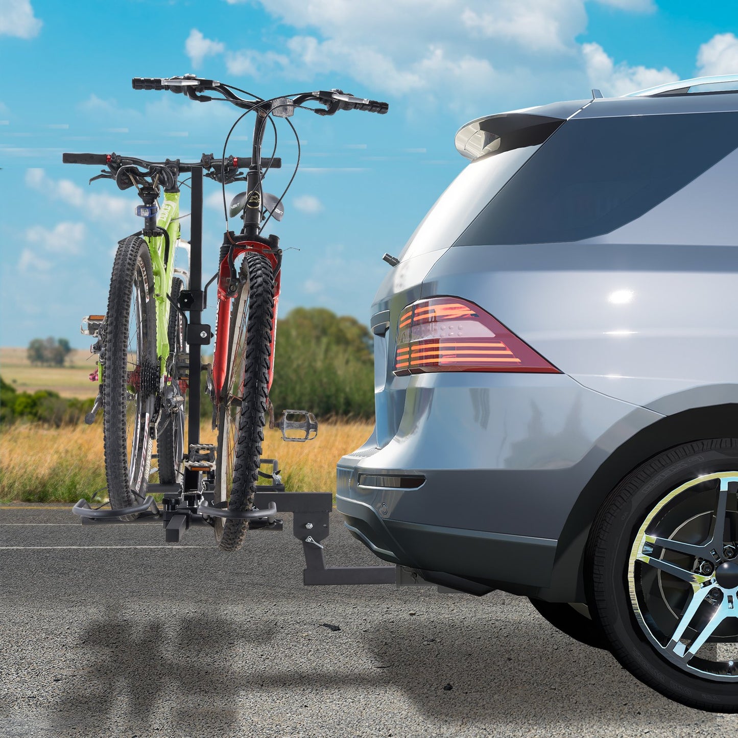 VEVOR 2-Bike Rack Hitch Mount 160lbs Folding Carrier Car Truck SUV 2