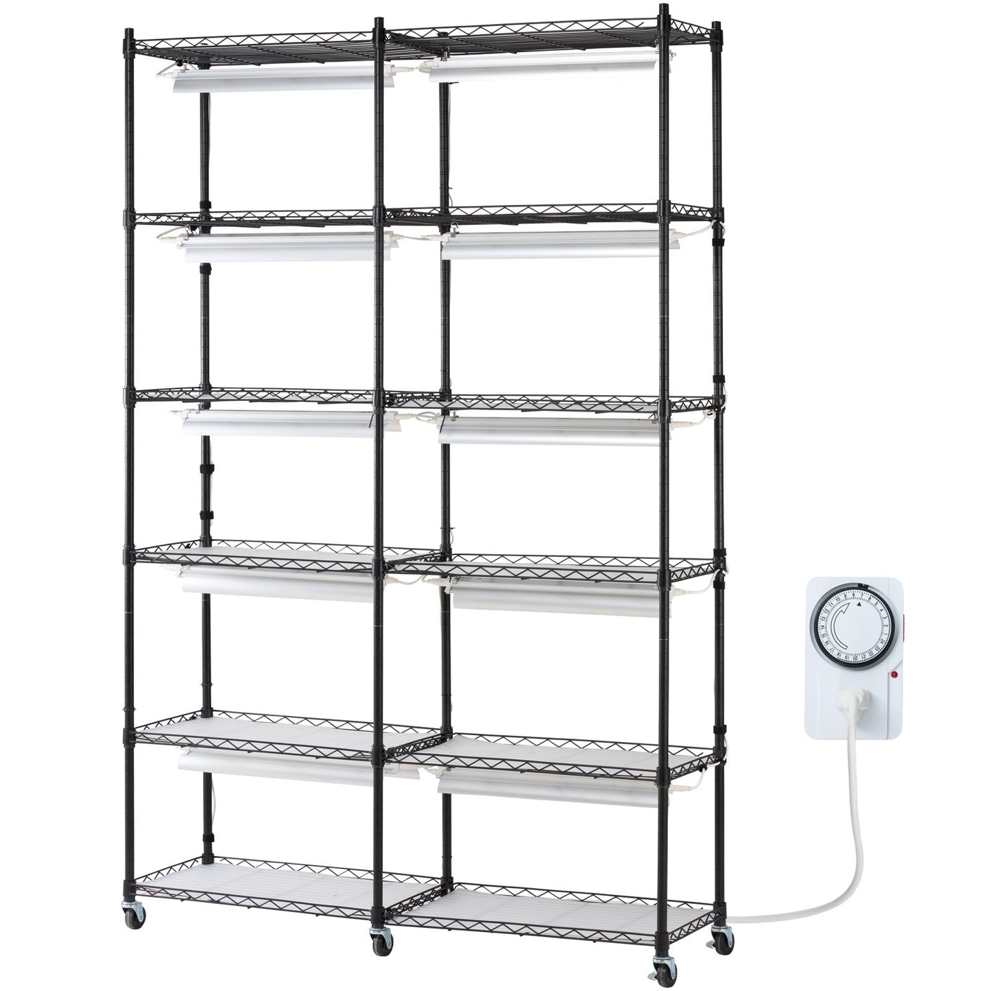 VEVOR Plant Stand with Grow Light 6 Tiers 200W 59.1" Indoor Plant Grow Shelf