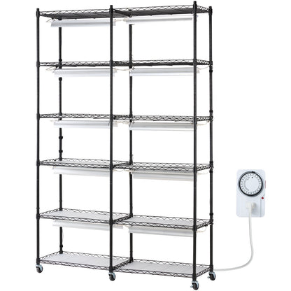 VEVOR Plant Stand with Grow Light 6 Tiers 200W 59.1" Indoor Plant Grow Shelf