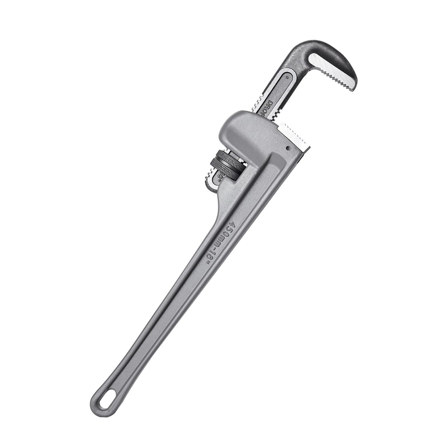 VEVOR Pipe Wrench, 18" Aluminum Straight Pipe Wrench, Adjustable Plumbing Wrench, with High Strength Jaw and Ergonomic Handle, Easy to Carry, Hangable Design, for Water Pipes, Automotive Repairs