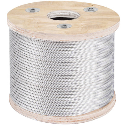 VEVOR 304 Stainless Steel Wire Rope Cable 4.8 mm 7x19 76 m reel