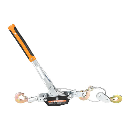VEVOR Come Along Winch, 5 Ton Max Pulling Capacity, 3.5 m Steel Cable, 3 Hooks, Heavy Duty Ratchet Power Puller Tool with Dual Gears, Automotive Hoist Cable Puller Ideal for Vehicle Rescue