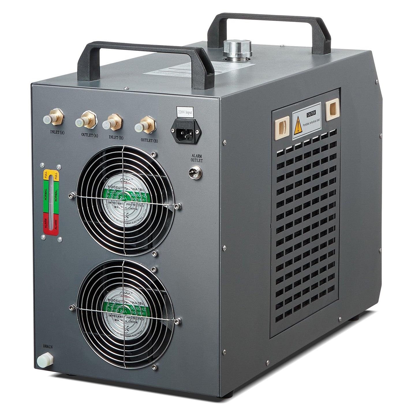 VEVOR Industrial Water Chiller, CW-5202, Industrial Water Cooler Cooling System with Built-in Compressor 7L Water Tank Capacity 18 L/min Max Flow Rate, for CO2 Laser Engraving Machine Cooling Machine