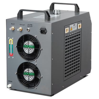 VEVOR Industrial Water Chiller, CW-5200, Industrial Water Cooler Cooling System with Built-in Compressor 7L Water Tank Capacity 13 L/min Max Flow Rate, for CO2 Laser Engraving Machine Cooling Machine