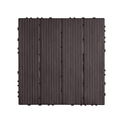 VEVOR Interlocking Deck Tiles 54 Pack 12"x12" Waterproof for Porch Dark Brown