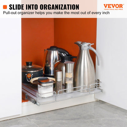 VEVOR Pull Out Cabinet Under Sink Organizer 20 x 21 Inch Wire Drawer Basket
