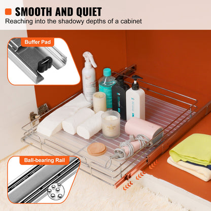 VEVOR Pull Out Cabinet Under Sink Organizer 20 x 21 Inch Wire Drawer Basket