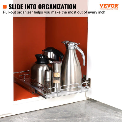 VEVOR Pull Out Cabinet Under Sink Organizer 11.5 x 16.5 Inch Wire Drawer Basket