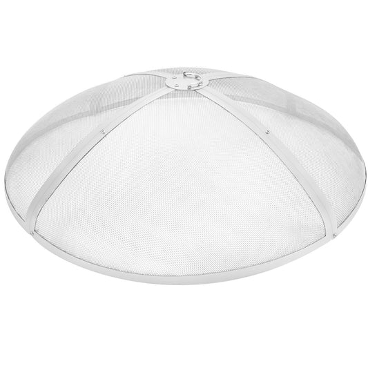 VEVOR Fire Pit Spark Screen Round 30", Reinforced Heavy Duty Steel Metal Cover, Outdoor Firepit Lid, Easy-Opening Top Screen Covers Round with Ring Handle for Outdoor Patio Fire Pits Backyard