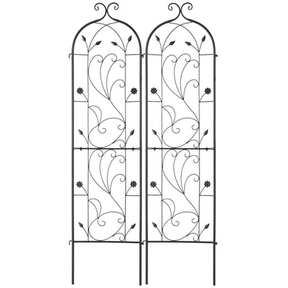 VEVOR 2 Packs Metal Garden Trellis for Climbing Plant Support 60x15 in Rustproof