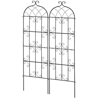 VEVOR 2 Packs Metal Garden Trellis for Climbing Plant Support 71x20 in Rustproof