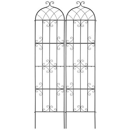 VEVOR 2 Packs Metal Garden Trellis for Climbing Plant Support 87x20 in Rustproof